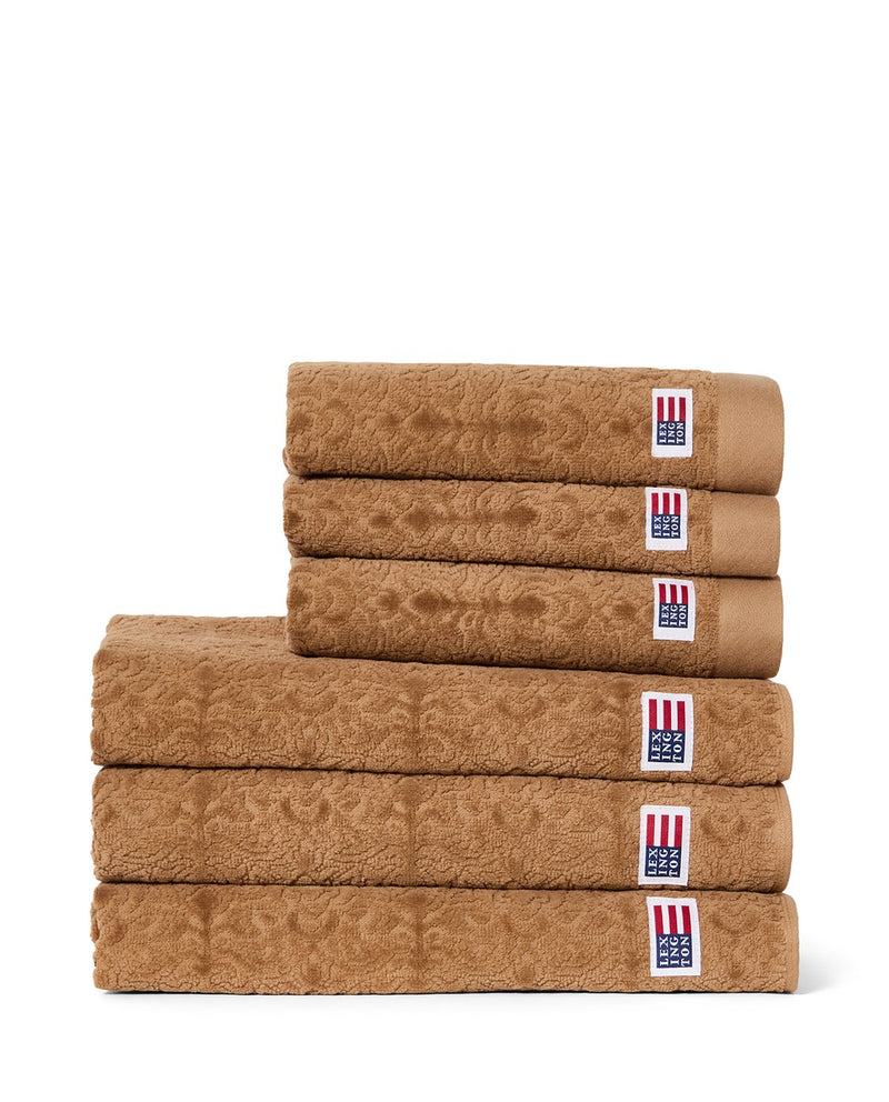 Velours-Jacquard-Handtuch mit Ornamenten – Fudge