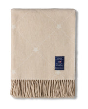 Überwurf Signature Star aus recycelter Wolle – Beige/Weiß