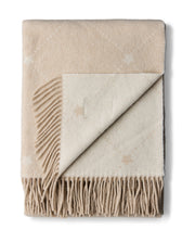 Überwurf Signature Star aus recycelter Wolle – Beige/Weiß