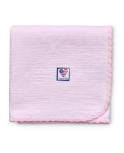 Baby-Decke Signature Star aus Bio-Baumwolle – Rosa/Weiß