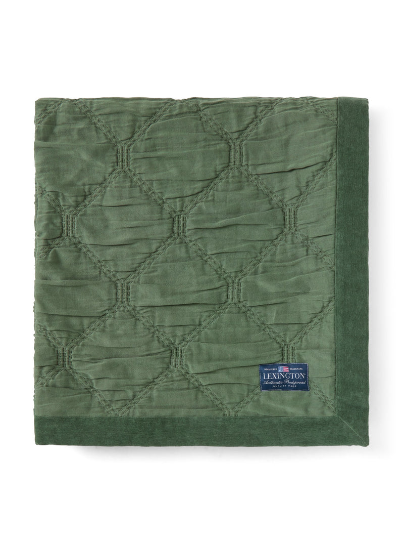 Jacquard-Tagesdecke Holiday aus Bio-Baumwolle – Grün