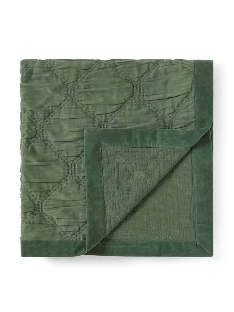 Jacquard-Tagesdecke Holiday aus Bio-Baumwolle – Grün