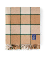 Kariertes Plaid Holiday aus recycelter Wolle – Beige/Hellbeige/Grün