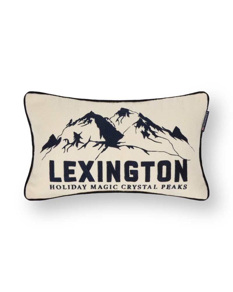 Dekokissen mit Mountains-Logo aus Wollmischung