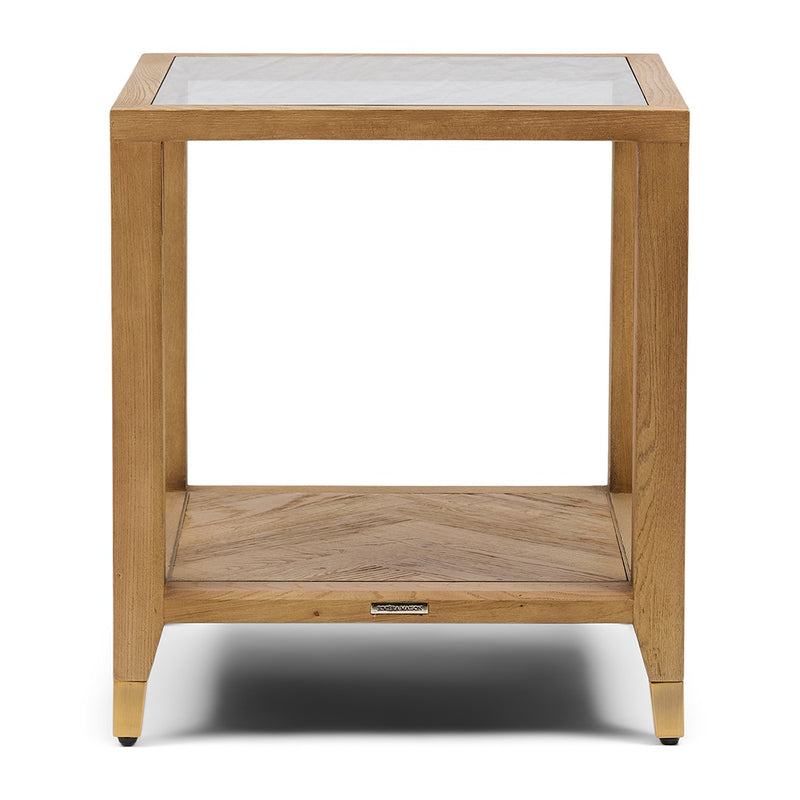 Rivièra Maison Beistelltisch Veneto aus Eichenholz und Glas – Ansicht 1