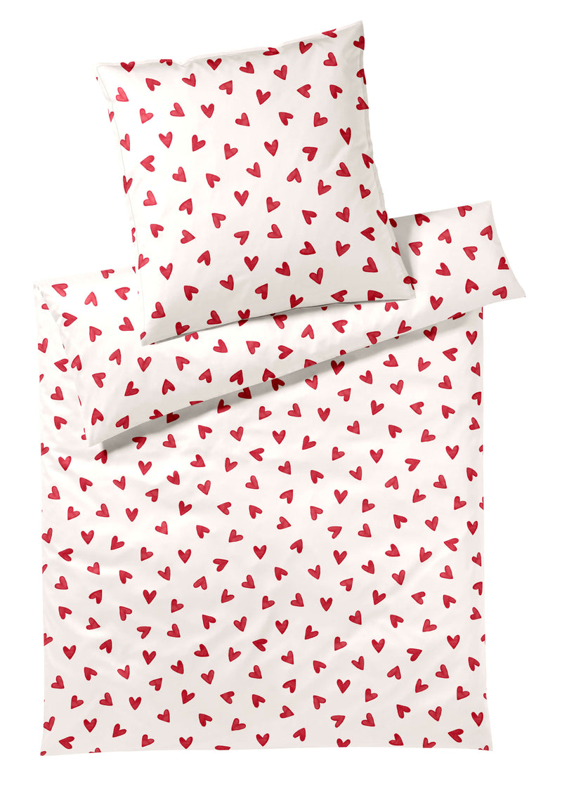 Satin Bettwäsche Cherie mit Herzen-Allover