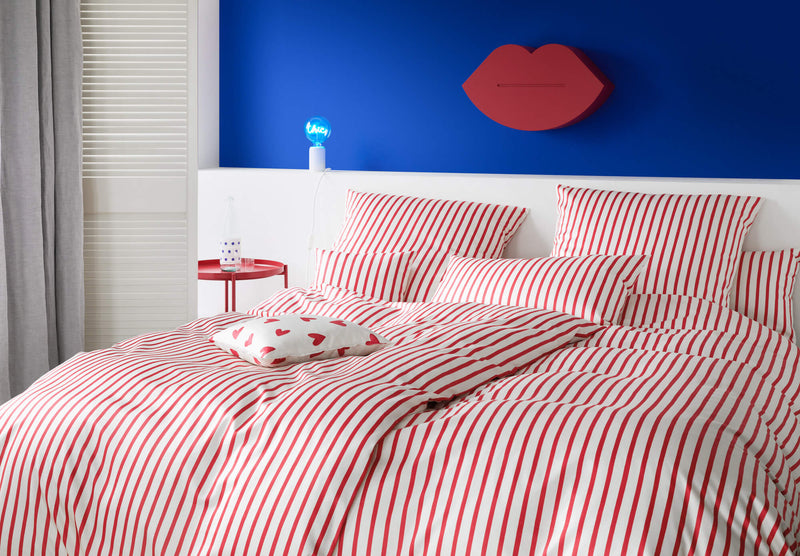 Mako-Satin Bettwäsche Double mit Streifen