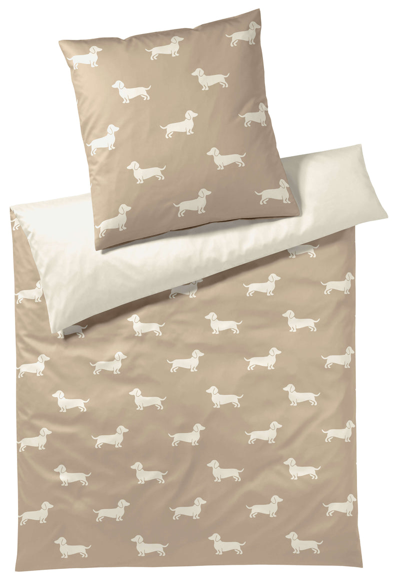Mako Satin Wende Bettwäsche Dogs mit Dackel Motiv