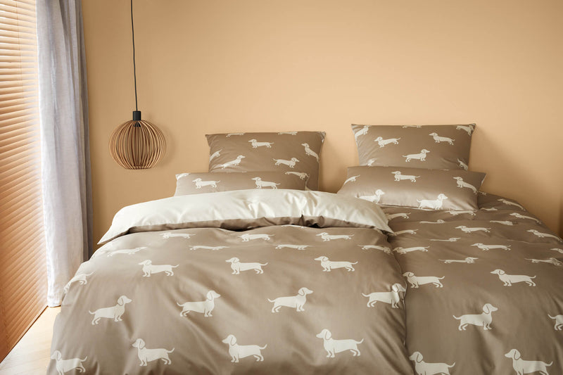 Mako Satin Wende Bettwäsche Dogs mit Dackel Motiv