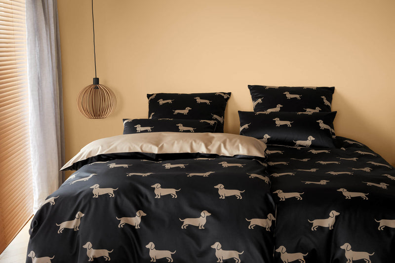 Mako Satin Wende Bettwäsche Dogs mit Dackel Motiv