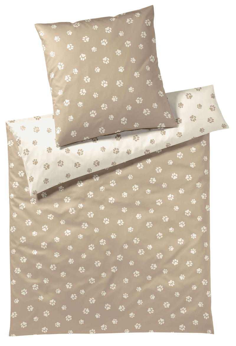 Mako Satin Wende Bettwäsche Paws mit Hundepfoten Motiv