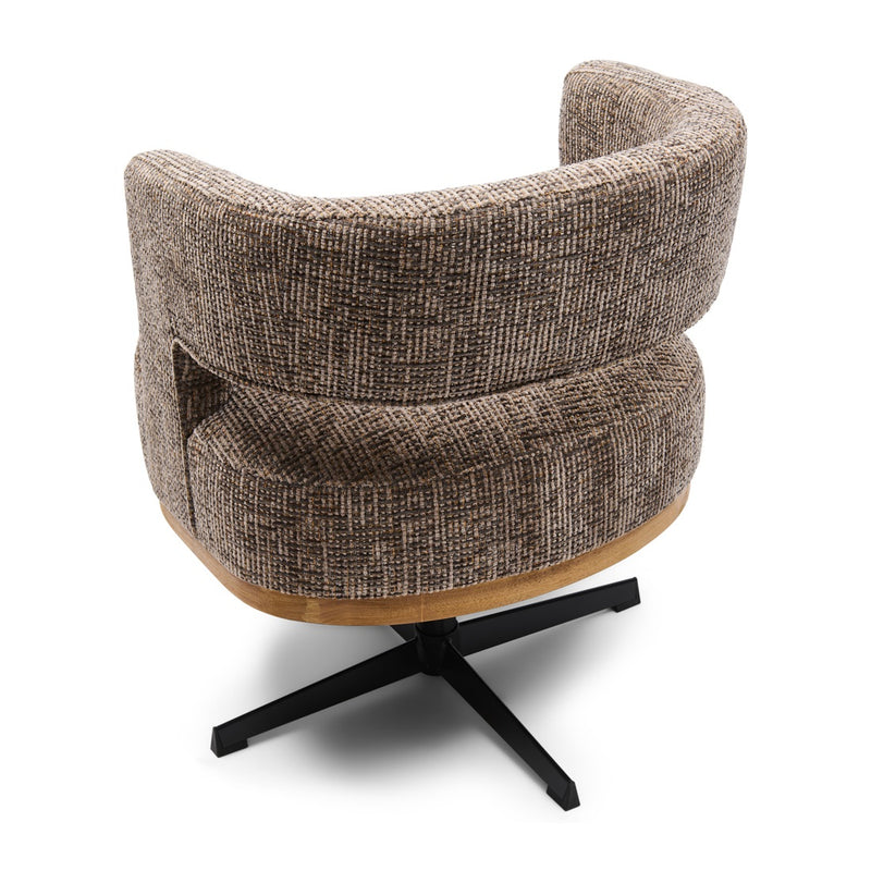 Rivièra Maison Drehbarer Armlehnstuhl Ceranova, Tweed – Sepia Brown – Ansicht 6