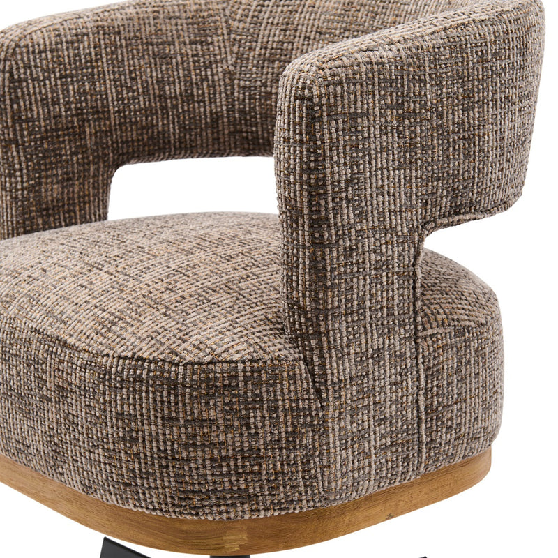Rivièra Maison Drehbarer Armlehnstuhl Ceranova, Tweed – Sepia Brown – Ansicht 5