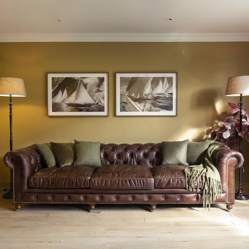 4 Sitzer Sofa Edinburgh Chesterfield, dunkelbraun