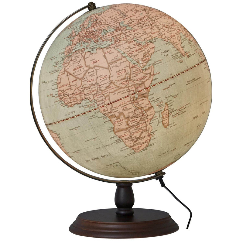 Tischglobus Antique Circle Light, integrierte LED