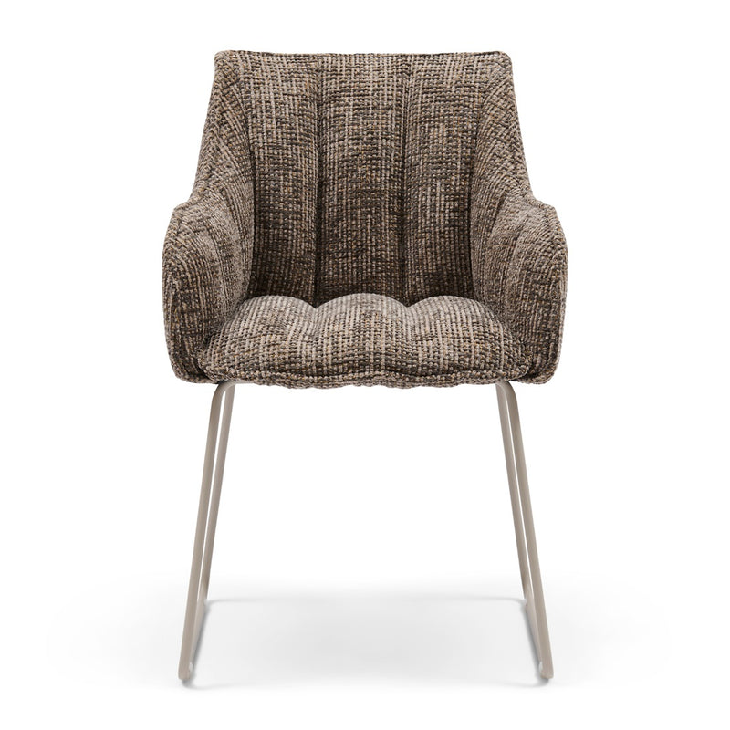 Rivièra Maison Armlehnstuhl High Line Park, Tweed, Sepia Brown – Ansicht 1