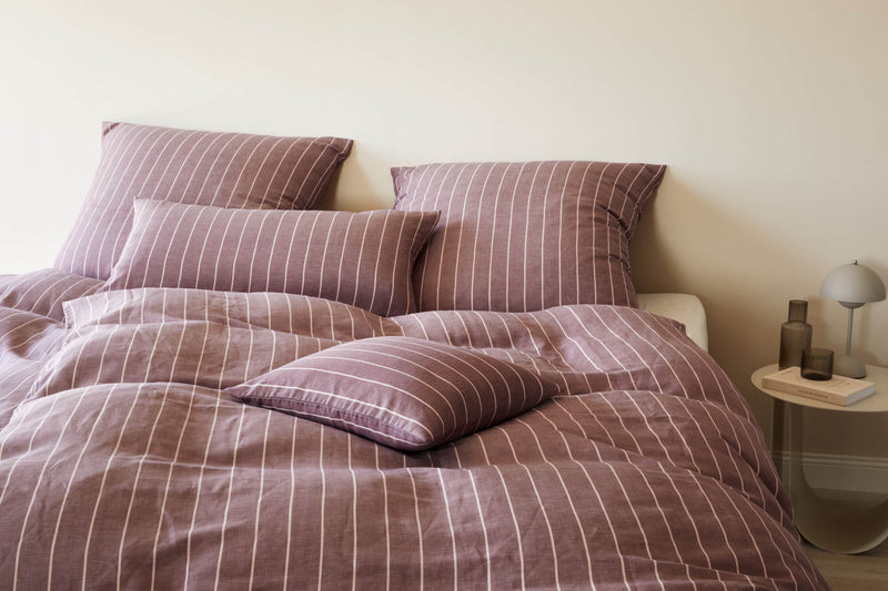 Halbleinen Bettwäsche Cozy mit schlichten Streifen