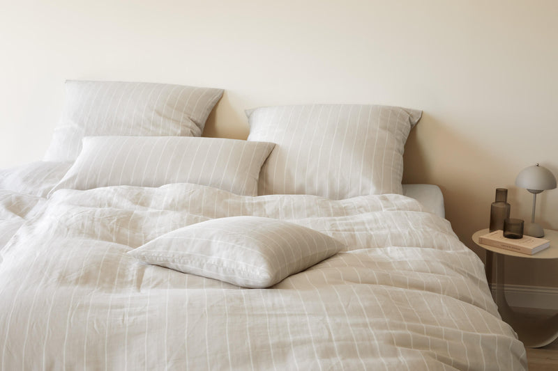 Halbleinen Bettwäsche Cozy mit schlichten Streifen