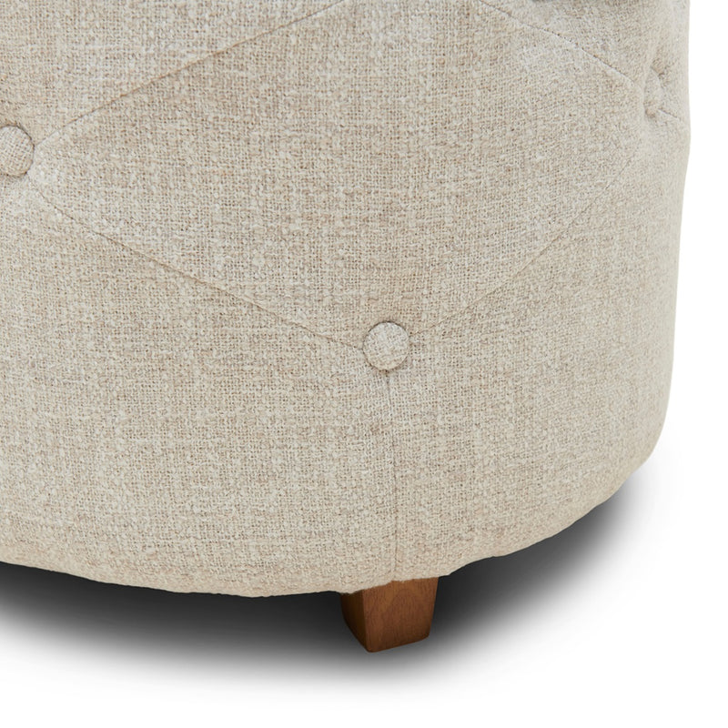 Bowery Hocker, Rich Tweed Antique White