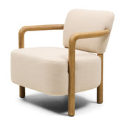 Rivièra Maison Sessel Lech mit Holzarmlehnen, Herringbone Weave, Beige - Ansicht 1