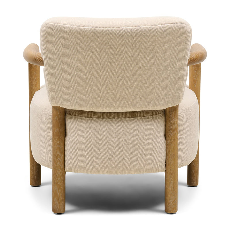 Rivièra Maison Sessel Lech mit Holzarmlehnen, Herringbone Weave, Beige - Ansicht 3