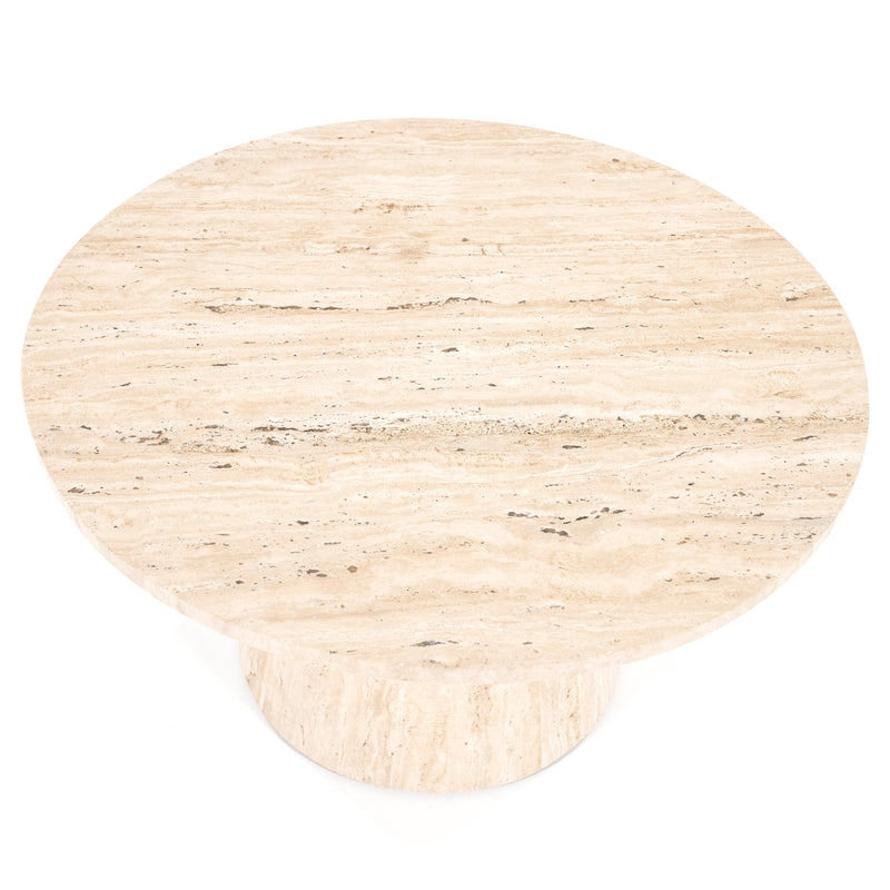 Travertin Couchtisch Aime, 70x70 rund