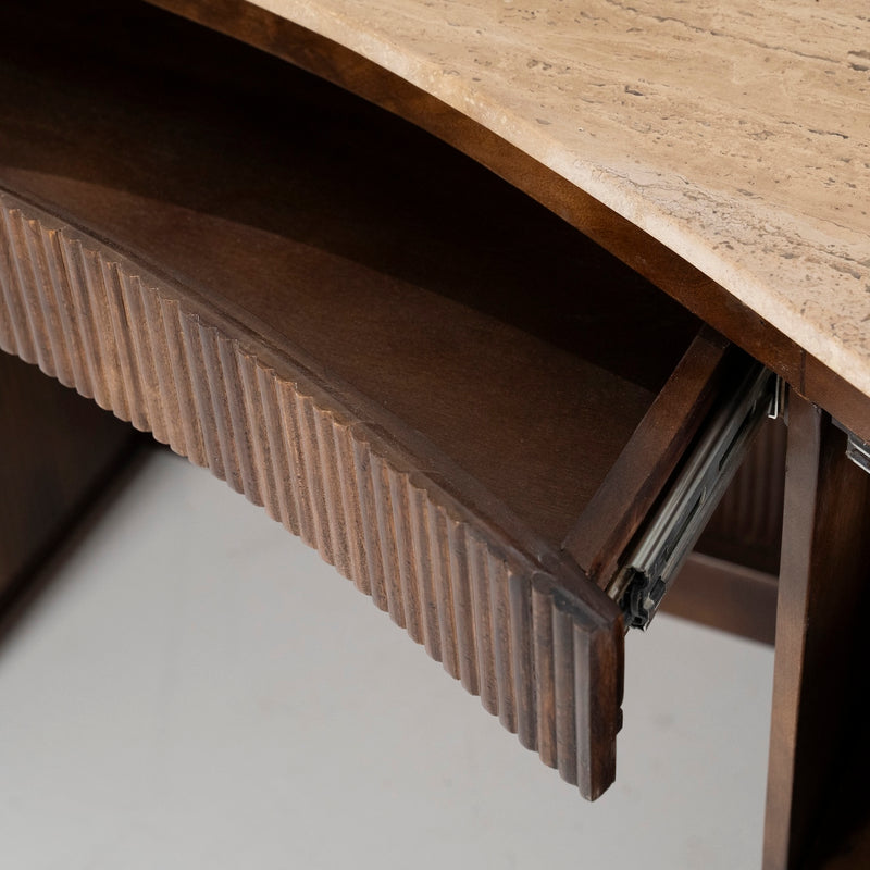 Schreibtisch Mari mit Travertinplatte