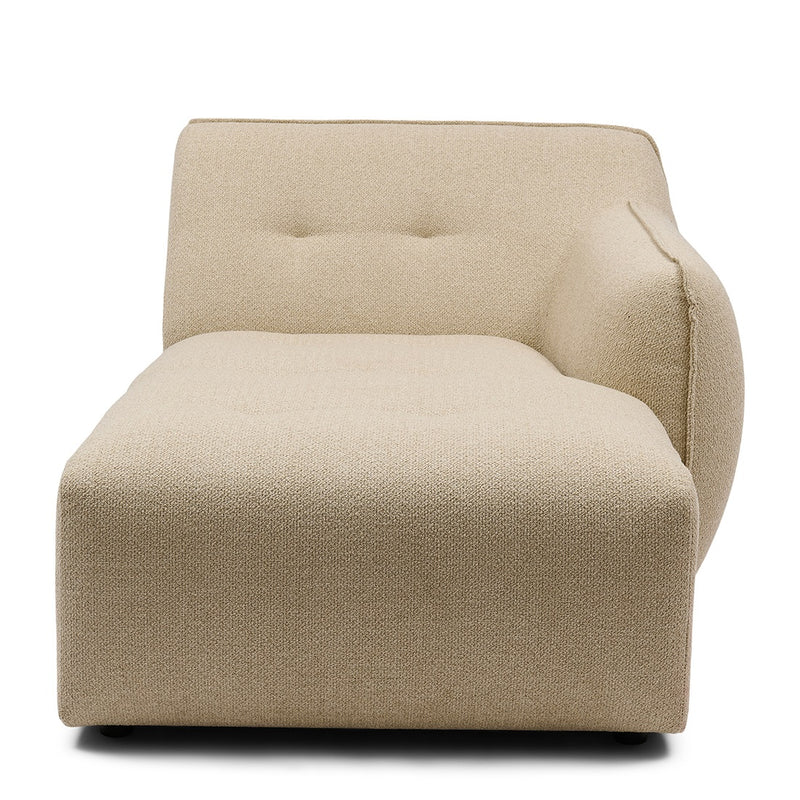 Rivièra Maison Chaiselongue Lugano rechts aus Bouclé, Natural Grey - Hauptansicht