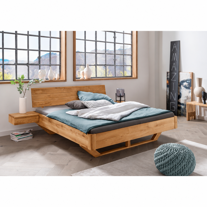 TPT Aktionsbett 1 Wildeiche mit Holzkufe