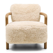 Rivièra Maison Sessel Lech mit Holzarmlehnen, Cloud Fur, Off White - Ansicht 1