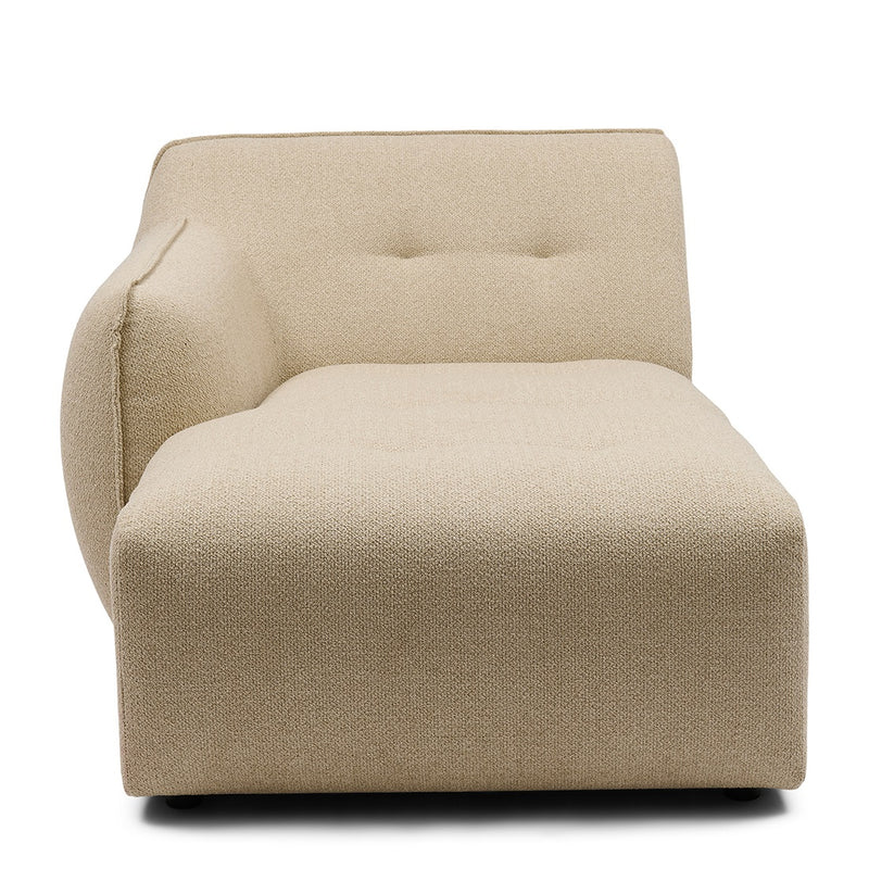 Rivièra Maison Chaiselongue Lugano links aus Bouclé, Natural Grey - Hauptansicht