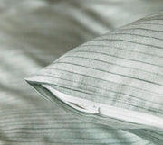 Bambus Satin Bettwäsche Chamber mit Querstreifen – Grün