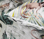 Bambus Satin Bettwäsche Monkeys mit Äffchen-Motiv – Grün