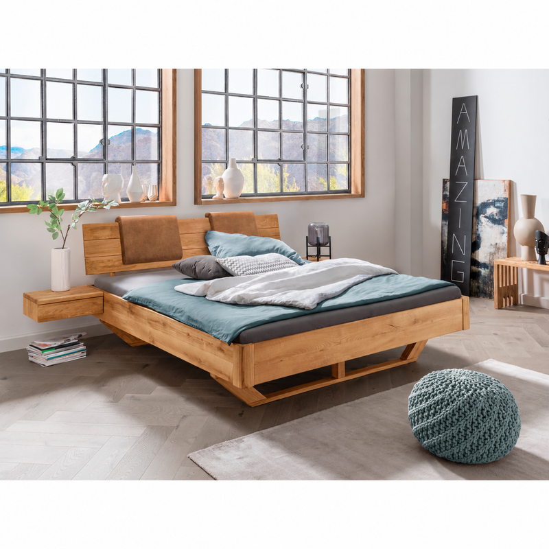 TPT Aktionsbett 1 Wildeiche mit Holzkufe