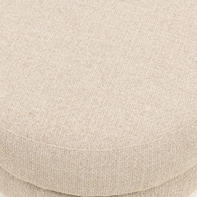 Hocker San Remo Ø70, Peluche Bouclé Natural Grey