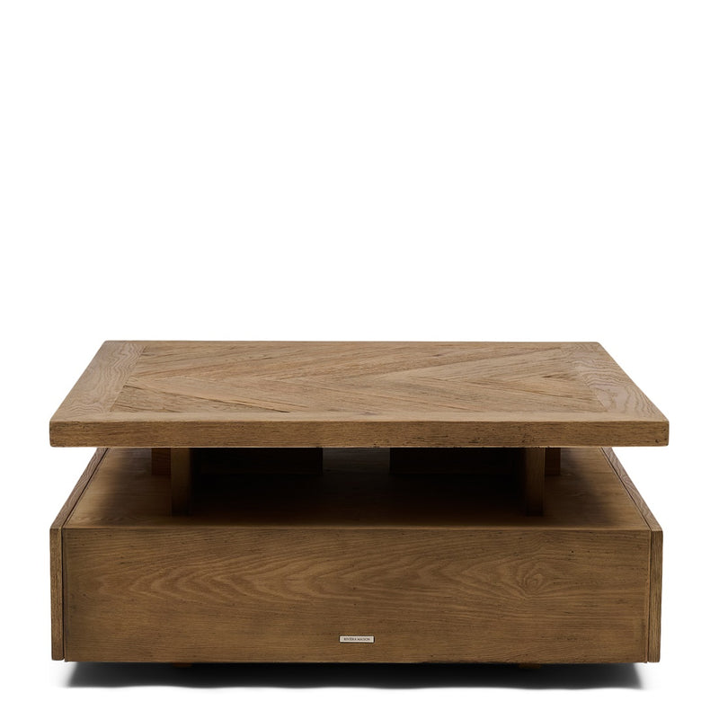 Rivièra Maison Couchtisch Riverside aus Eichenholz – 90 × 90 cm – Ansicht 1