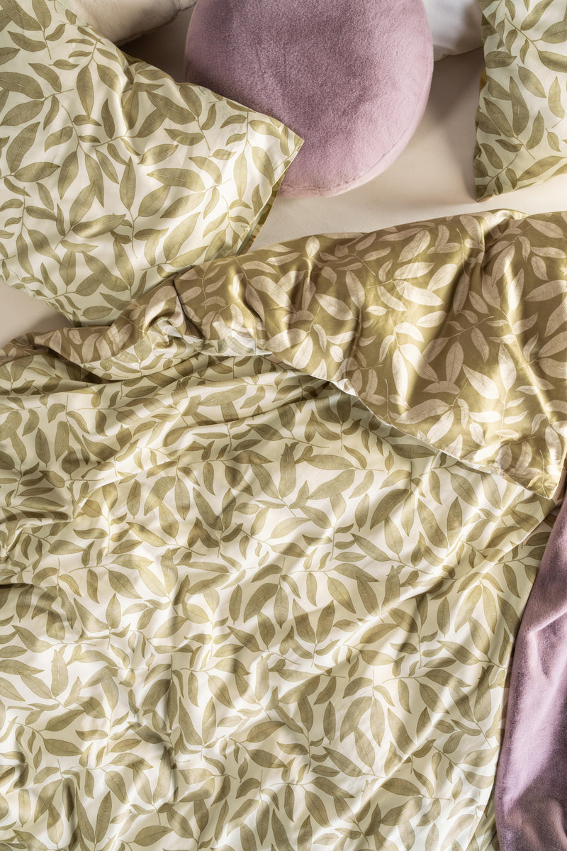 Essenza Twill Bettwäsche Clea mit Blätterprint