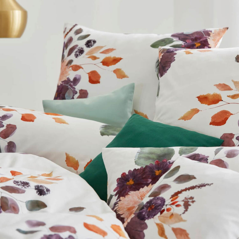 Bio Satin-Bettwäsche Herbstblumen
