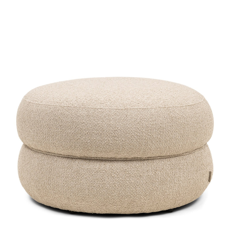 Hocker San Remo Ø70, Peluche Bouclé Natural Grey