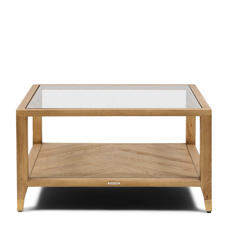 Rivièra Maison Couchtisch Veneto aus Eichenholz und Glas – Ansicht 1
