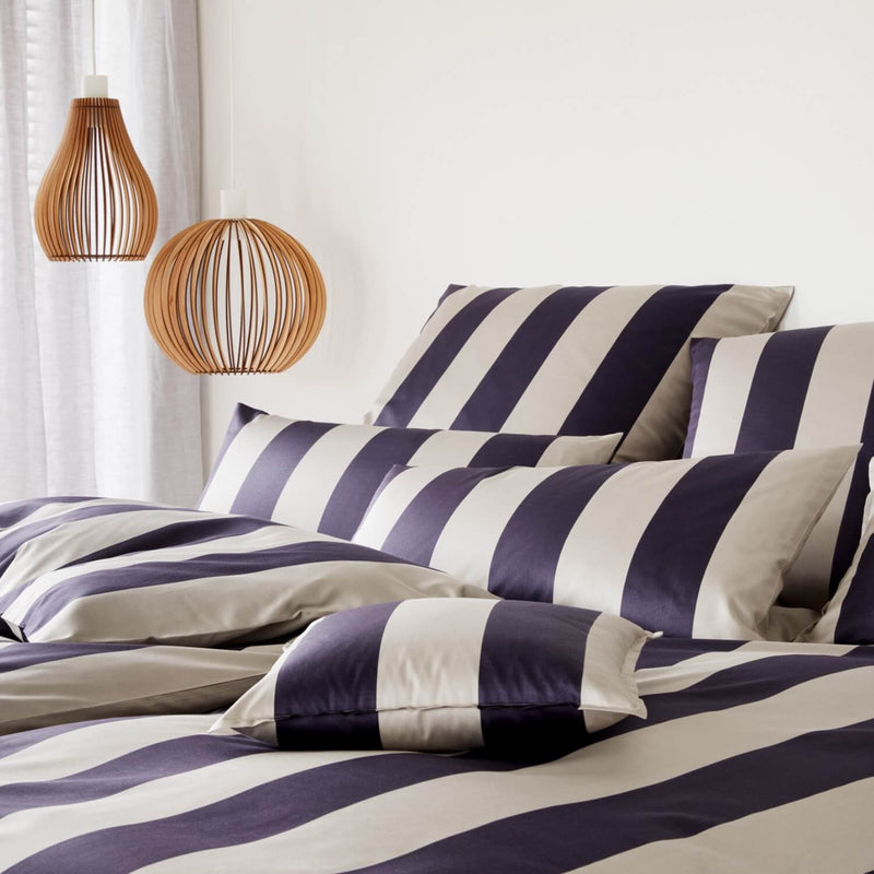 Mako Satin Bettwäsche Night Stripe