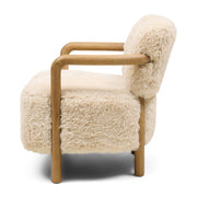 Rivièra Maison Sessel Lech mit Holzarmlehnen, Cloud Fur, Off White - Ansicht 4