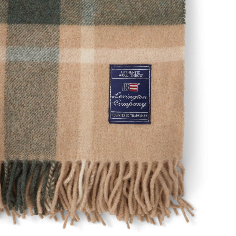 Wolldecke Frame Checked Recycled Wool Throw