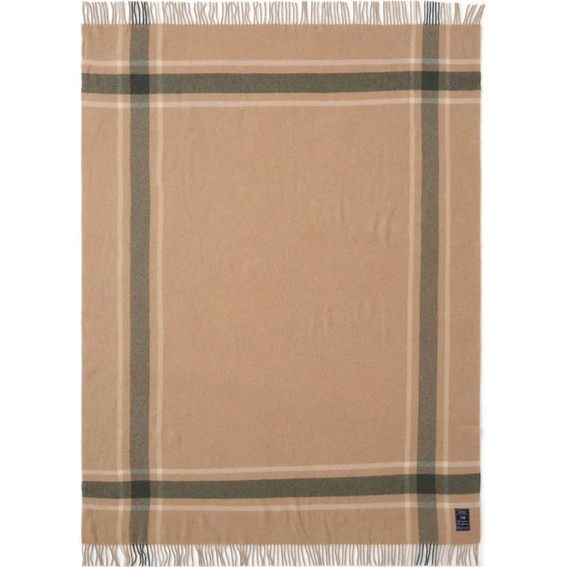 Wolldecke Frame Checked Recycled Wool Throw