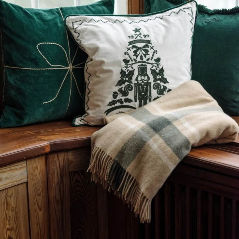 Wolldecke Frame Checked Recycled Wool Throw