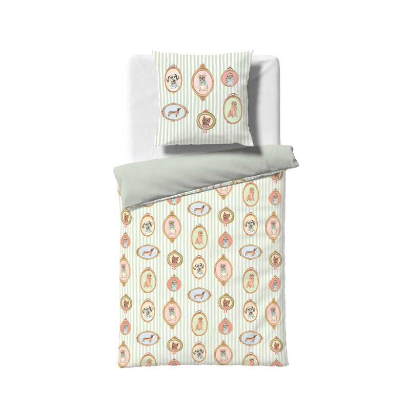 Mako-Satin-Bettwäsche Modern Elegance 115097 – Grün