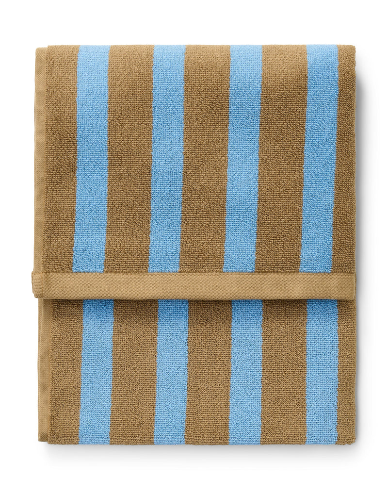 Marc O'Polo Bio-Frottee Handtuch Heritage mit Streifen – Eiche-Jeansblau