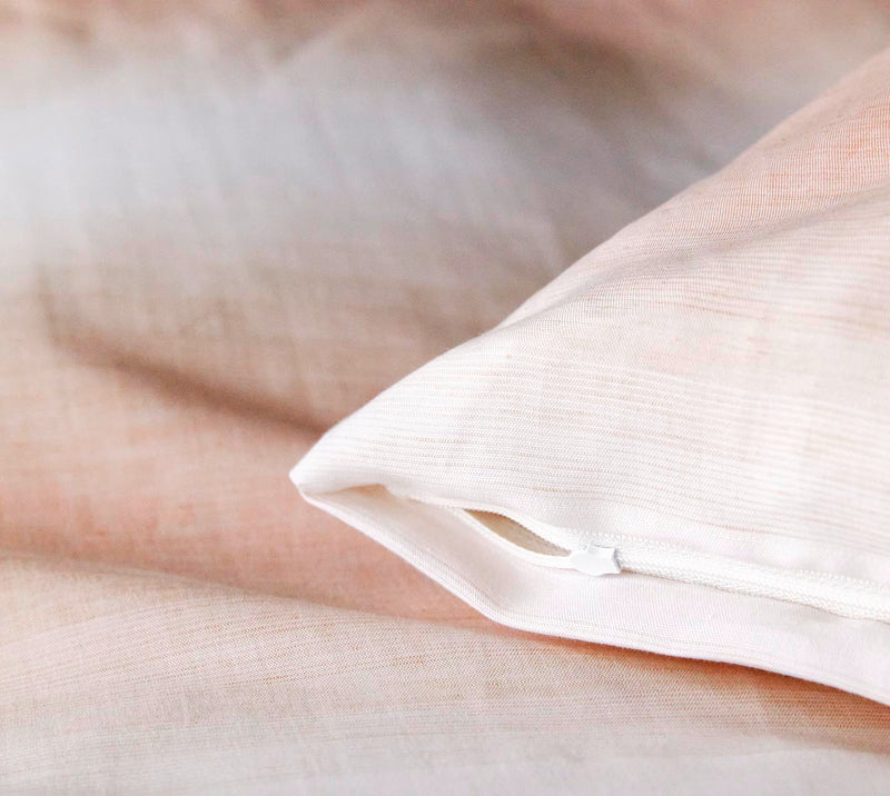 Halbleinen Wende-Bettwäsche Layer mit Farbverlauf – Pfirsich
