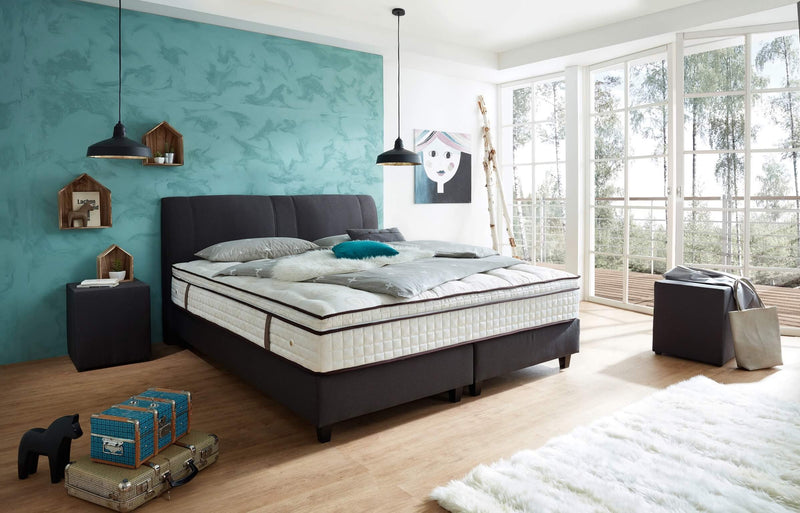 Boxspringbett Basic  Kurved musa dark grey