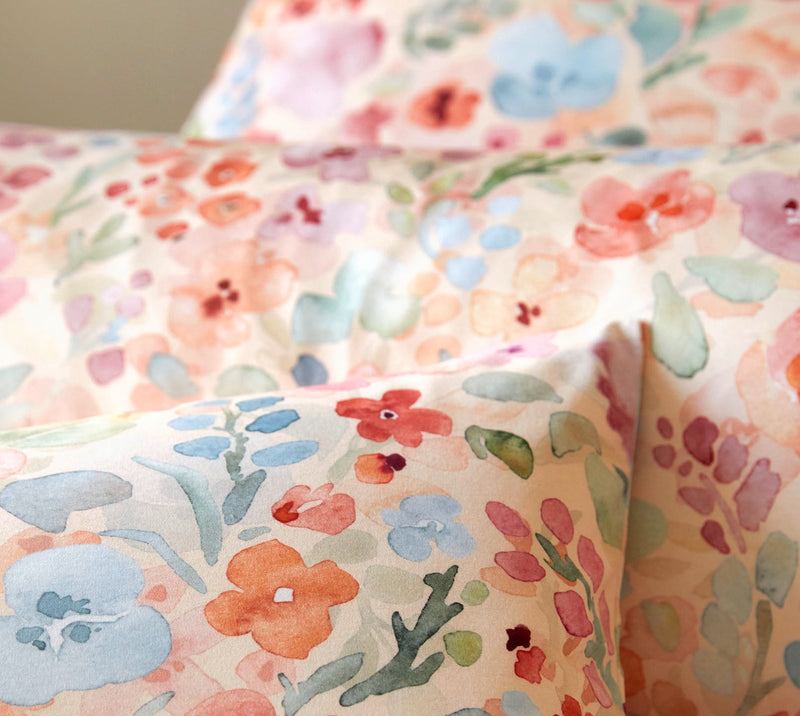 Interlock Jersey Bettwäsche Gentle Jersey mit Blüten-Allover – Apricot